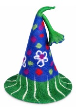 Trukado Miscellaneous - Felt Pointed Hat with Flowers Blue-green