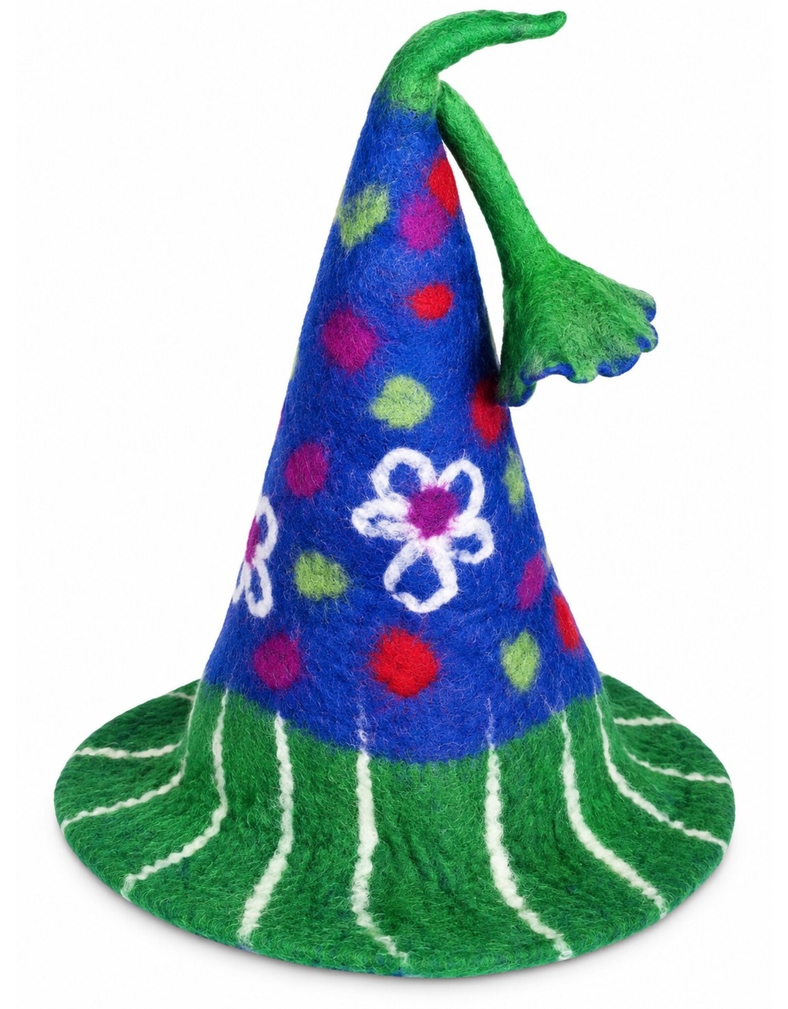 Trukado Miscellaneous - Vilten Punthoed met Bloemen Blauwgroen