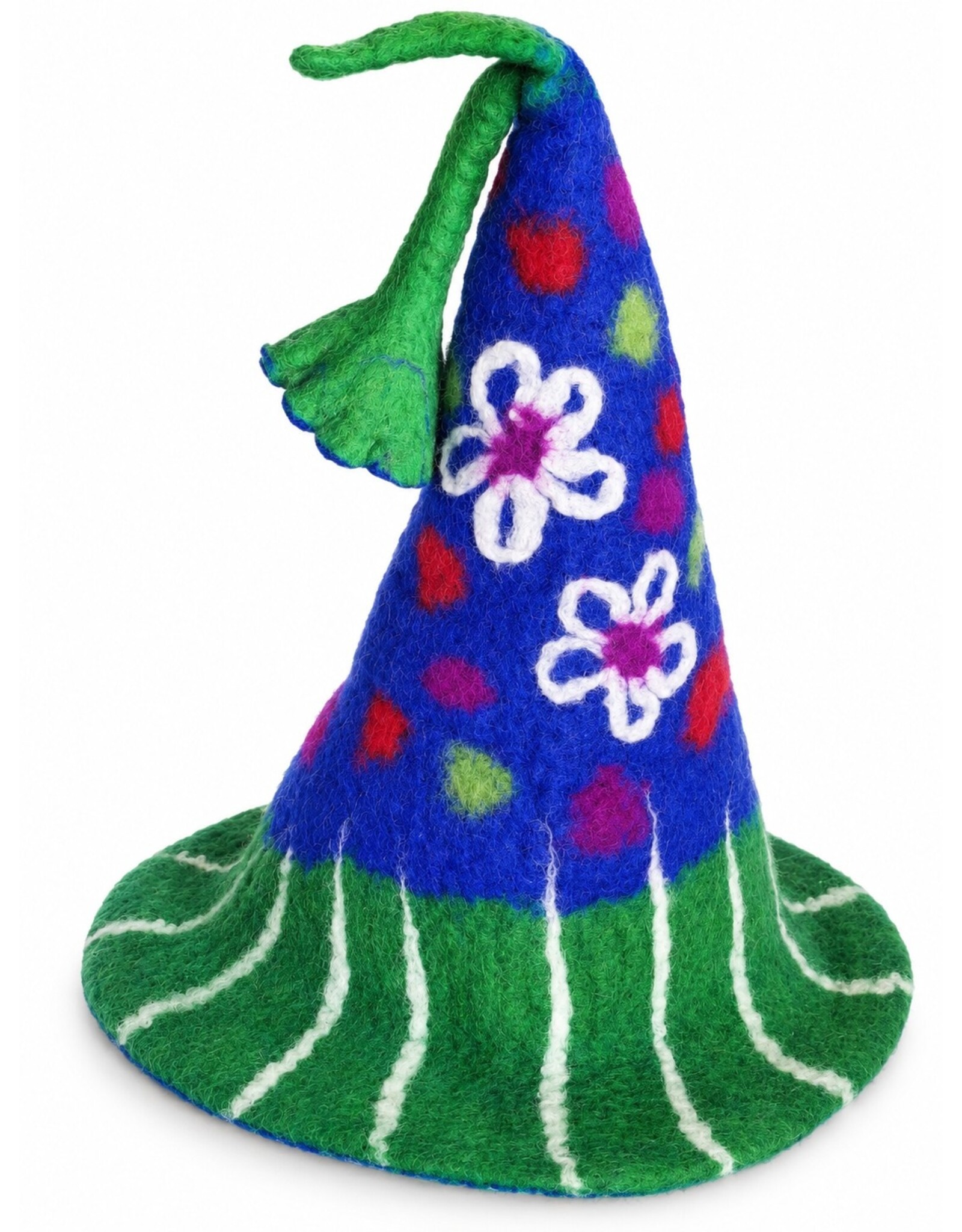 Trukado Miscellaneous - Vilten Punthoed met Bloemen Blauwgroen