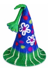 Trukado Miscellaneous - Vilten Punthoed met Bloemen Blauwgroen