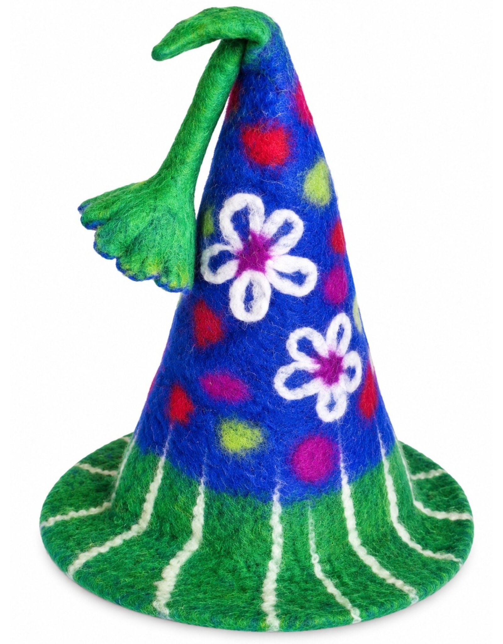 Trukado Miscellaneous - Vilten Punthoed met Bloemen Blauwgroen