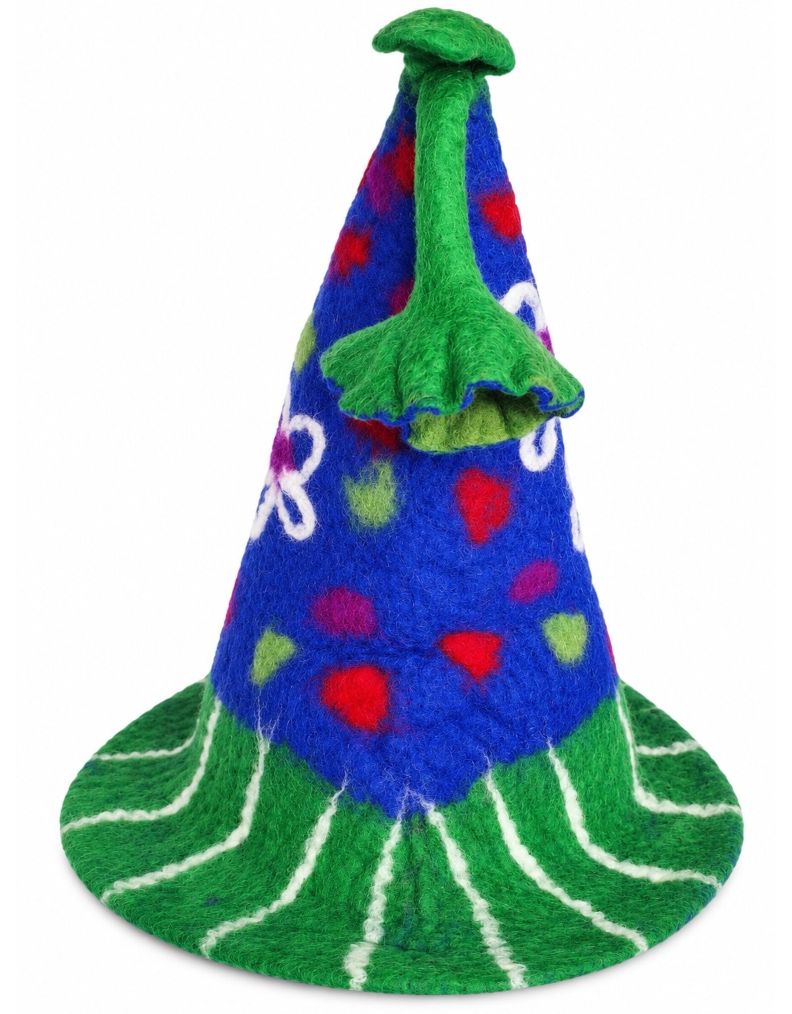 Trukado Miscellaneous - Vilten Punthoed met Bloemen Blauwgroen