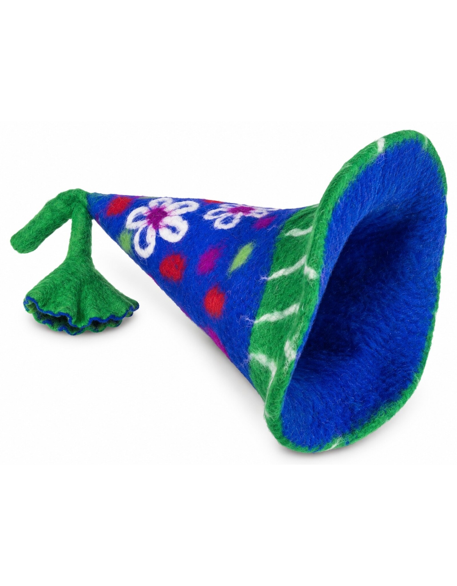 Trukado Miscellaneous - Vilten Punthoed met Bloemen Blauwgroen