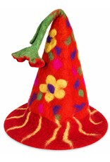 Trukado Miscellaneous - Vilten Punthoed met Bloemen oranje