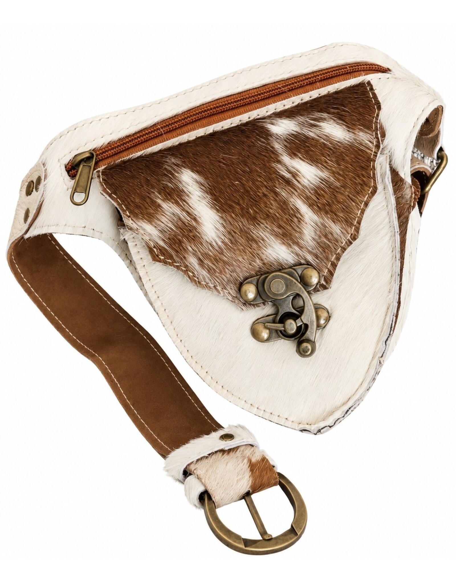 Trukado Leather Festival bags, waist bags and belt bags - Cowhide waist bag with vintage hook