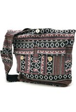 Trukado Fashion bags - Hobo bag Woven Fabric with Ethnic Pattern Bordeaux/black