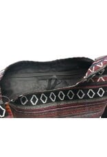 Trukado Fashion bags - Hobo bag Woven Fabric with Ethnic Pattern Bordeaux/black