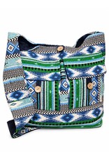 Trukado Modieus - Hobotas Geweven Stof met Etnisch Patroon Groenblauw