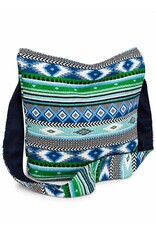 Trukado Modieus - Hobotas Geweven Stof met Etnisch Patroon Groenblauw