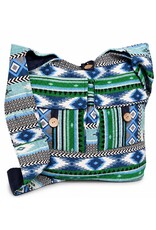 Trukado Modieus - Hobotas Geweven Stof met Etnisch Patroon Groenblauw