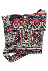 Trukado Fashion bags - Hobo bag Woven Fabric with Ethnic Pattern  Beige-red-black