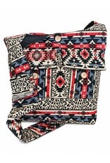 Trukado Modieus - Hobotas Geweven Stof met Etnisch Patroon Beige-rood-zwart