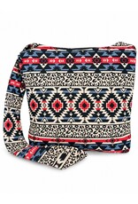 Trukado Fashion bags - Hobo bag Woven Fabric with Ethnic Pattern  Beige-red-black