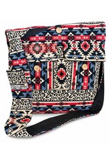 Trukado Fashion bags - Hobo bag Woven Fabric with Ethnic Pattern  Beige-red-black