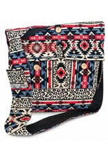 Trukado Modieus - Hobotas Geweven Stof met Etnisch Patroon Beige-rood-zwart