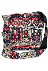 Trukado Fashion bags - Hobo bag Woven Fabric with Ethnic Pattern  Beige-red-black