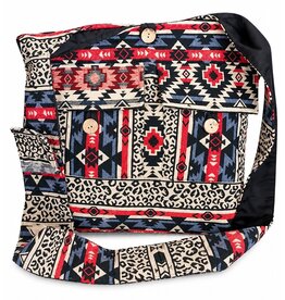 Trukado Hobotas Geweven Stof met Etnisch Patroon Beige-rood-zwart