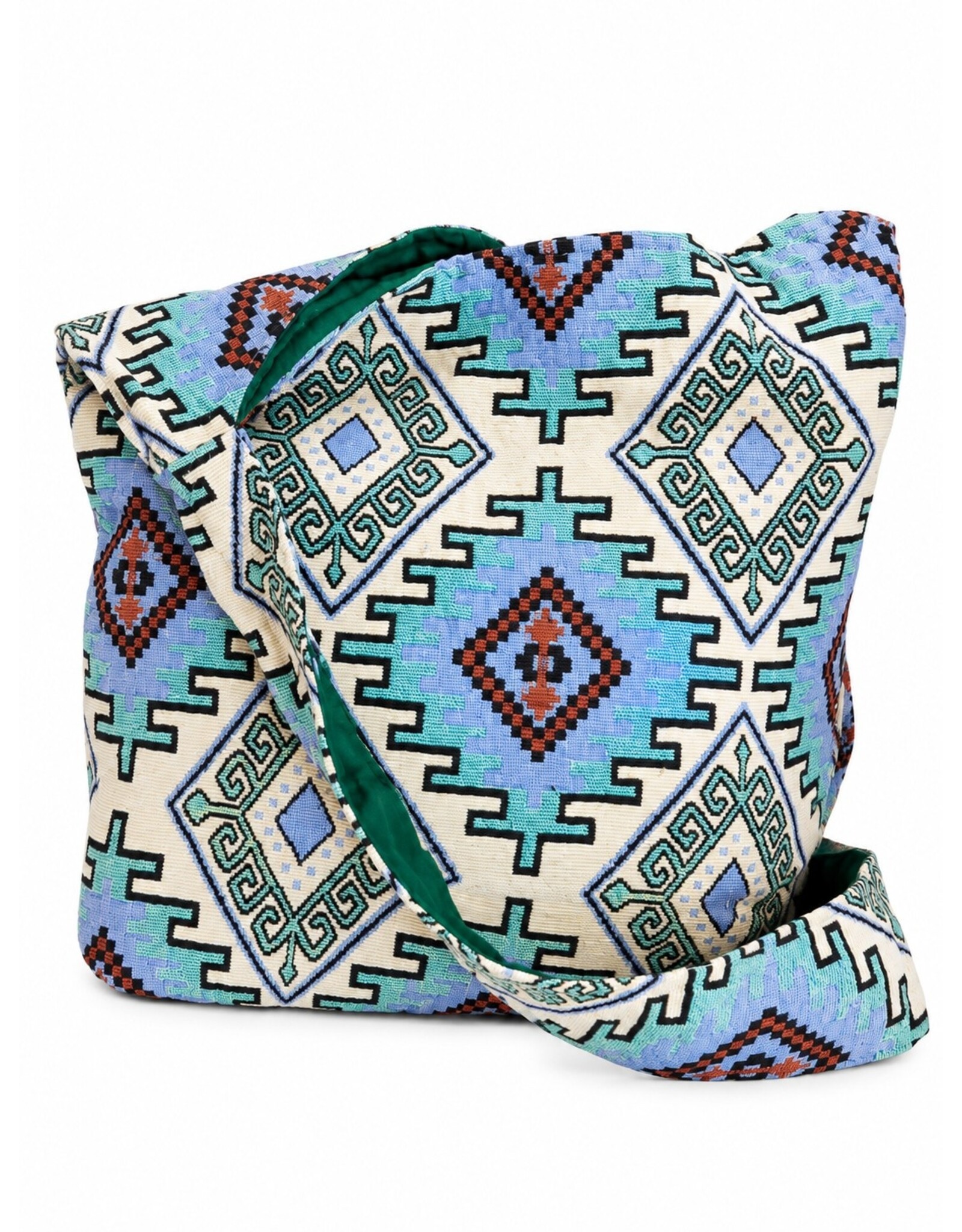 Trukado Modieus - Hobotas Geweven Stof met Etnisch Patroon Blauw