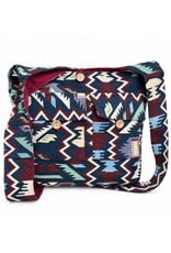 Trukado Fashion bags - Hobo bag Woven Fabric with Ethnic Pattern Blue