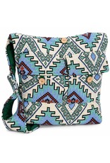 Trukado Fashion bags - Hobo bag Woven Fabric with Ethnic Pattern  Blue