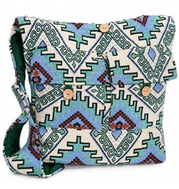 Trukado Hobotas Geweven Stof met Etnisch Patroon Blauw