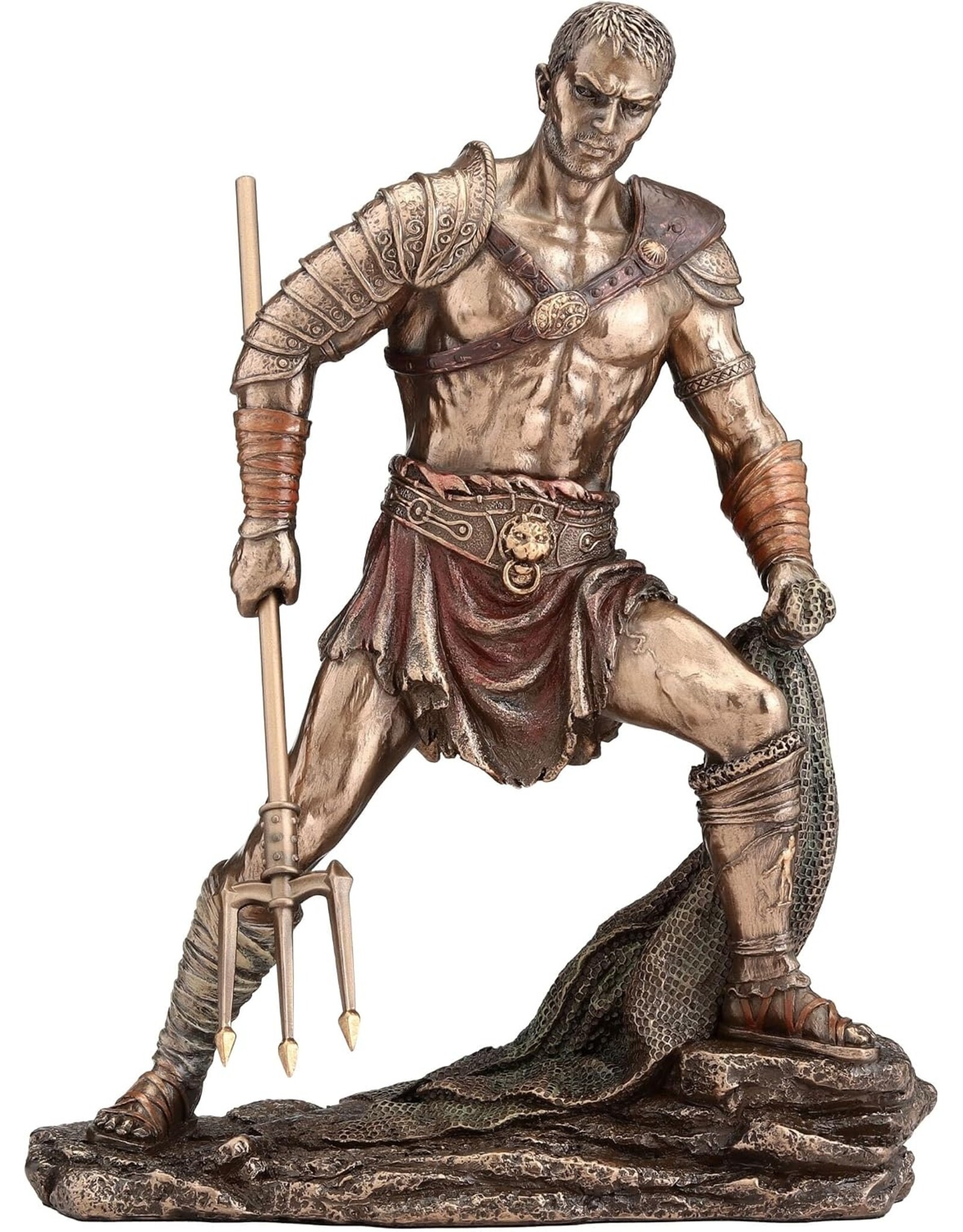 Veronese Design Giftware & Lifestyle - Gladiator Beeld - Romeinse Retiarius met Net en Drietand