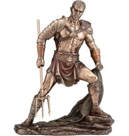 Veronese Design Gladiator Beeld - Romeinse Retiarius met Net en Drietand