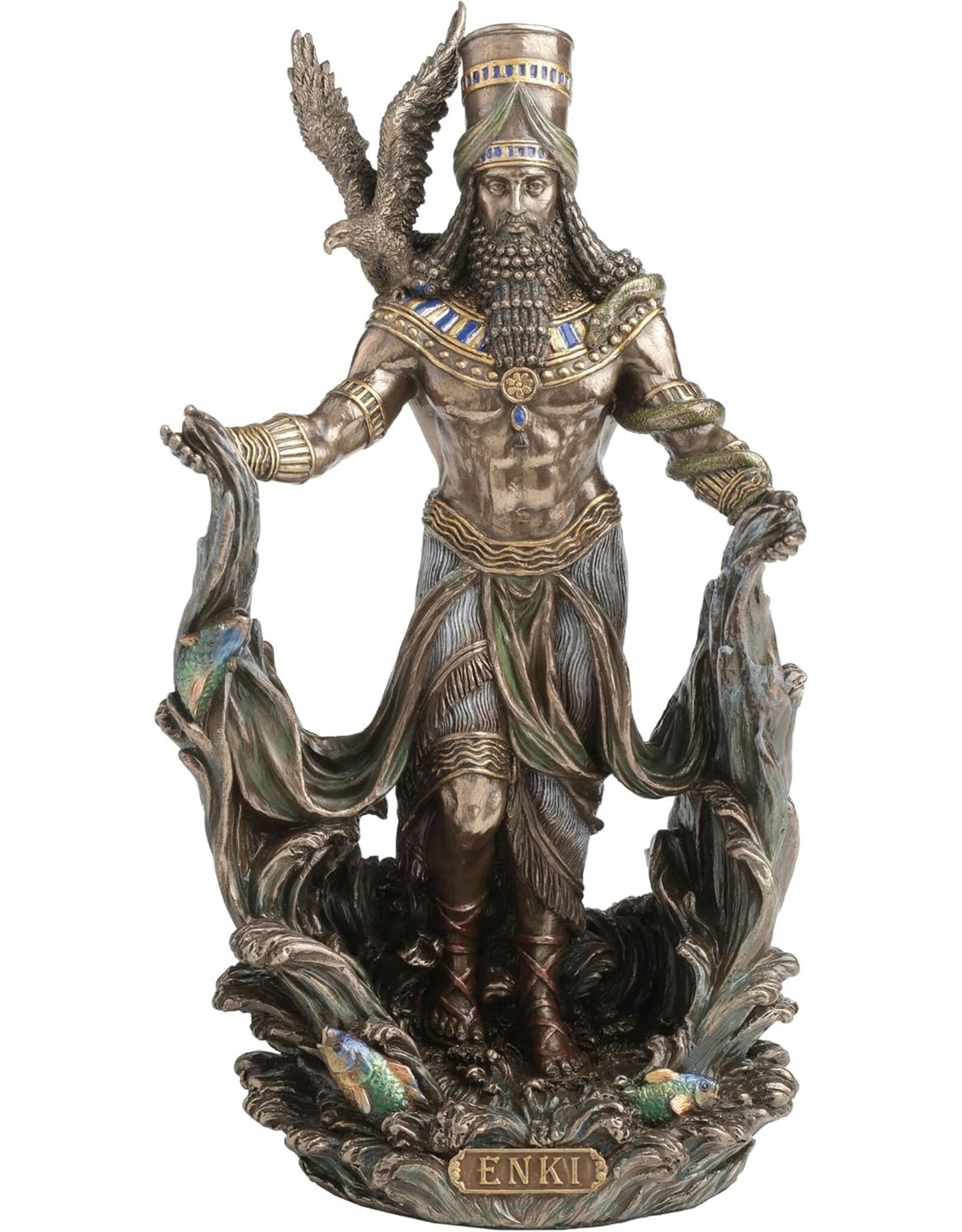Veronese Design Giftware Beelden Collectables  - Enki, Sumerische God van Water, Wijsheid en Schepping
