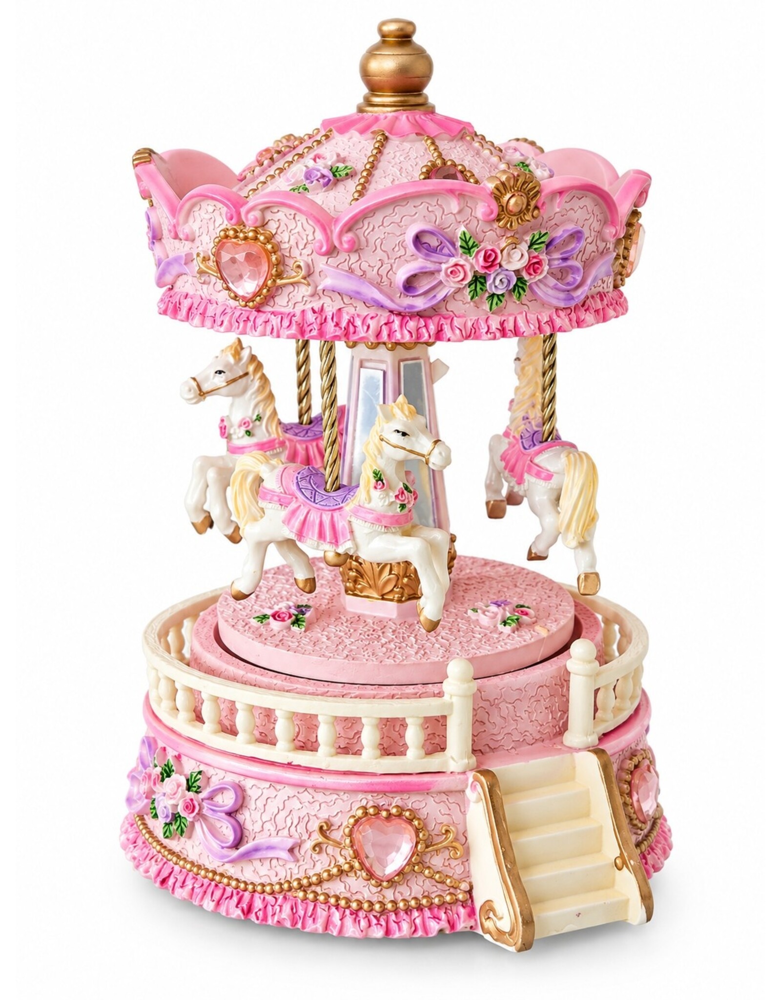 Trukado Giftware & Lifestyle - Music box Vintage Carousel Pink (small)