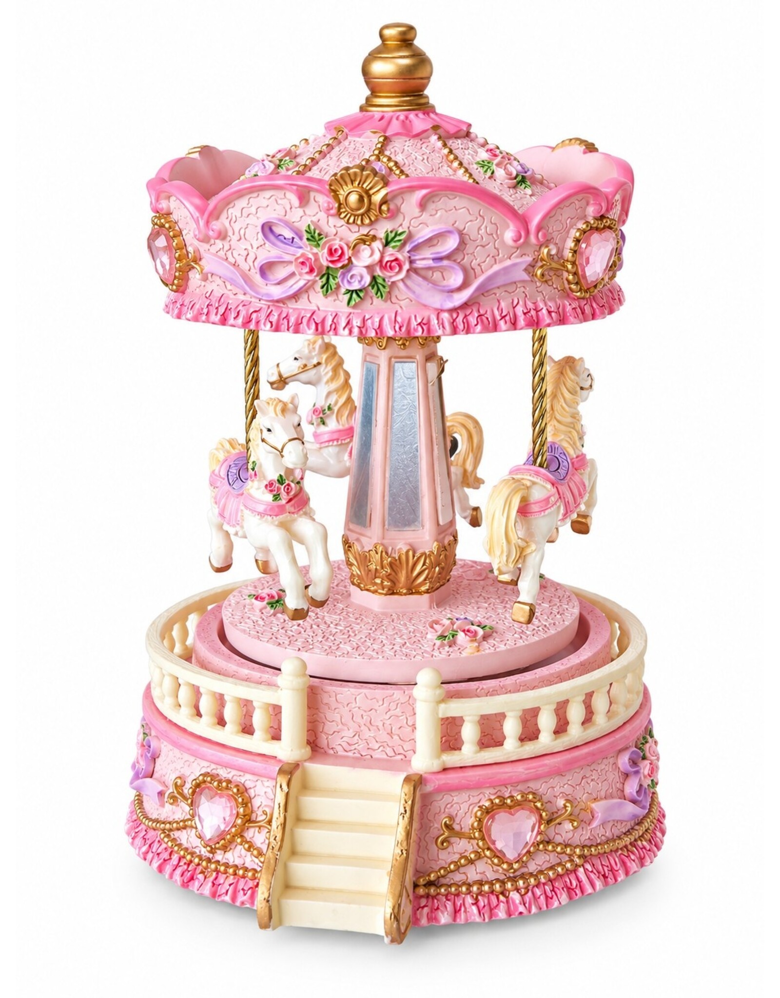Trukado Giftware & Lifestyle - Muziekdoos Vintage Carrousel  Roze (small)
