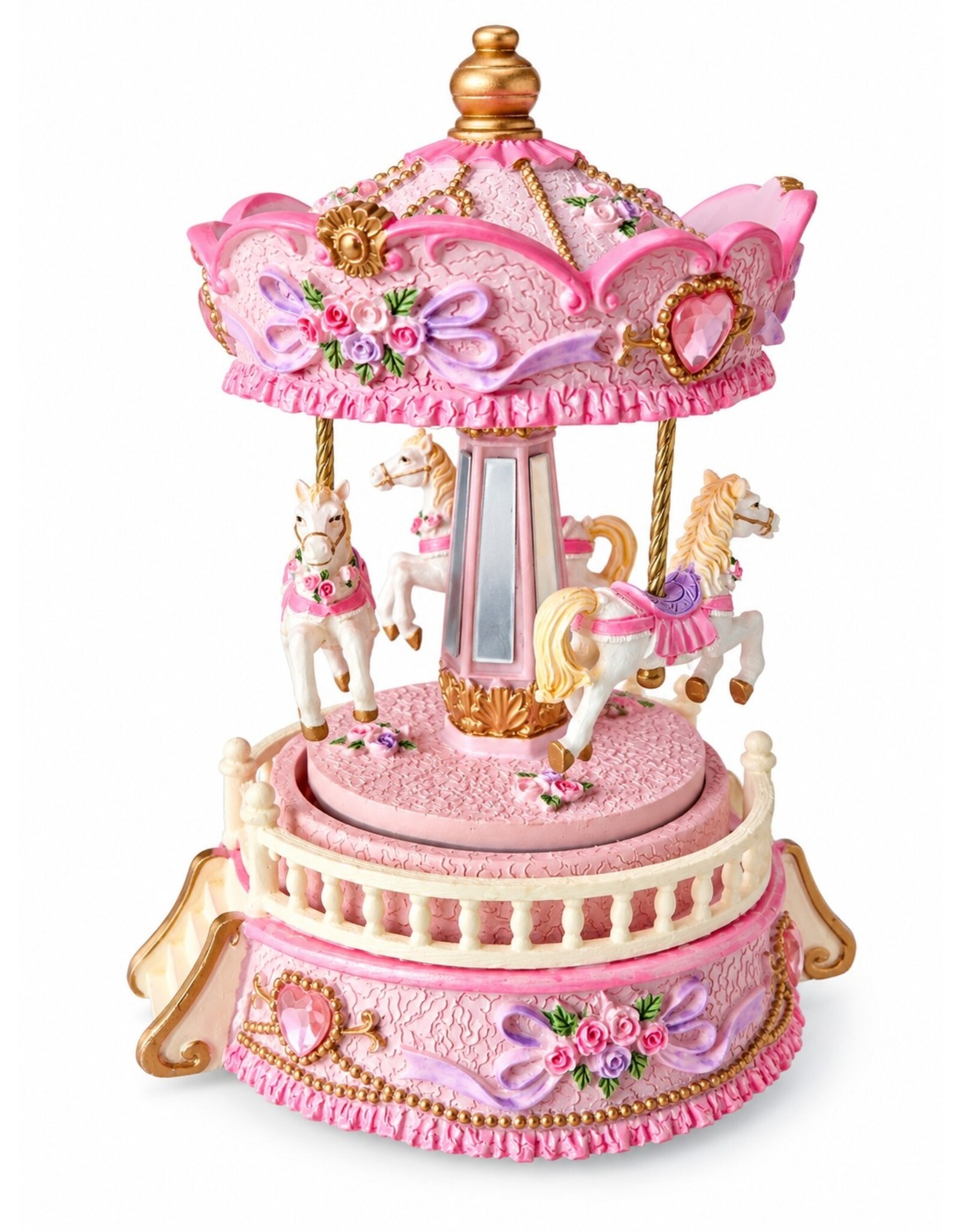 Trukado Giftware & Lifestyle - Muziekdoos Vintage Carrousel  Roze (small)