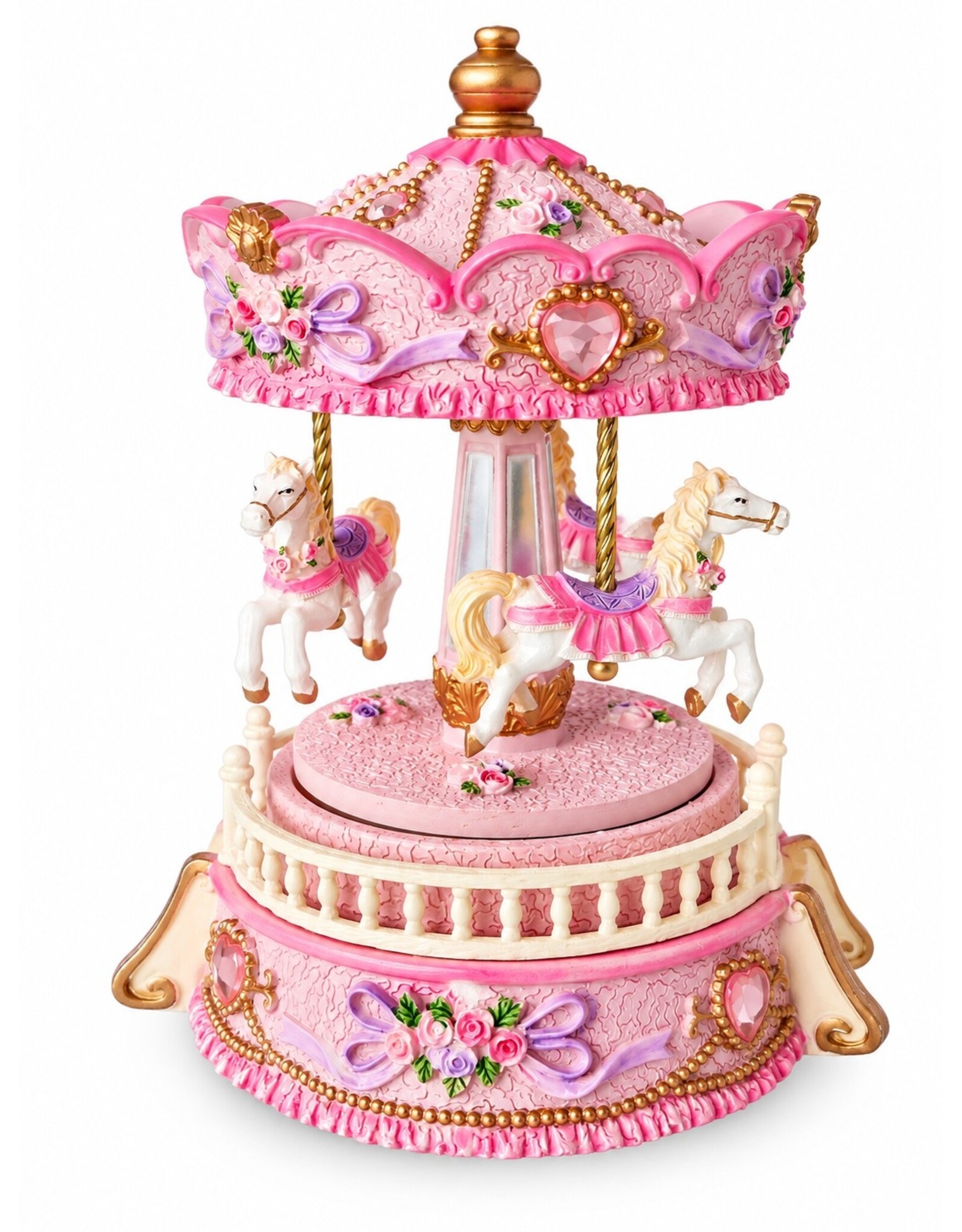 Trukado Giftware & Lifestyle - Music box Vintage Carousel Pink (small)