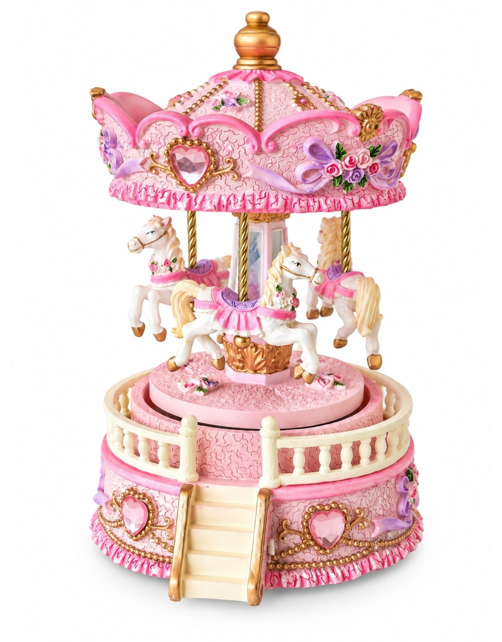 Trukado Giftware & Lifestyle - Muziekdoos Vintage Carrousel  Roze (small)