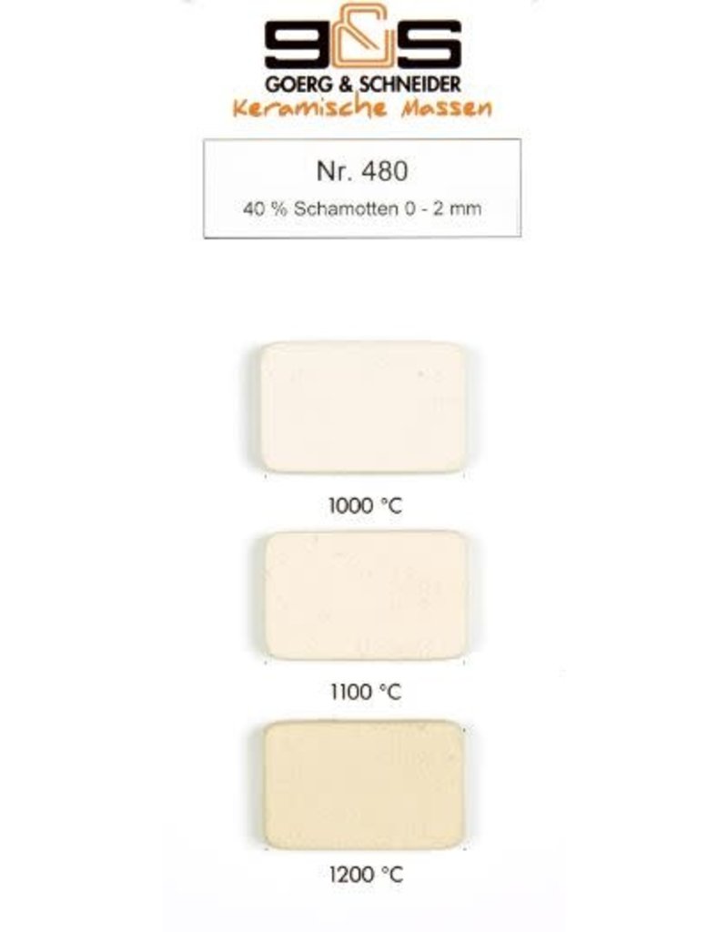 G&S CREATON GS480 witbakkend chamotte 40% 0-2 mm  1100°-1260°C