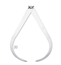 KB MISC krompasser inox 20 cm met vleugelmoer