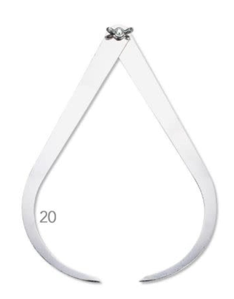 KB MISC krompasser inox 20 cm met vleugelmoer