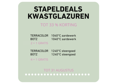 Botz aardewerkglazuren 1020°C-1100°C