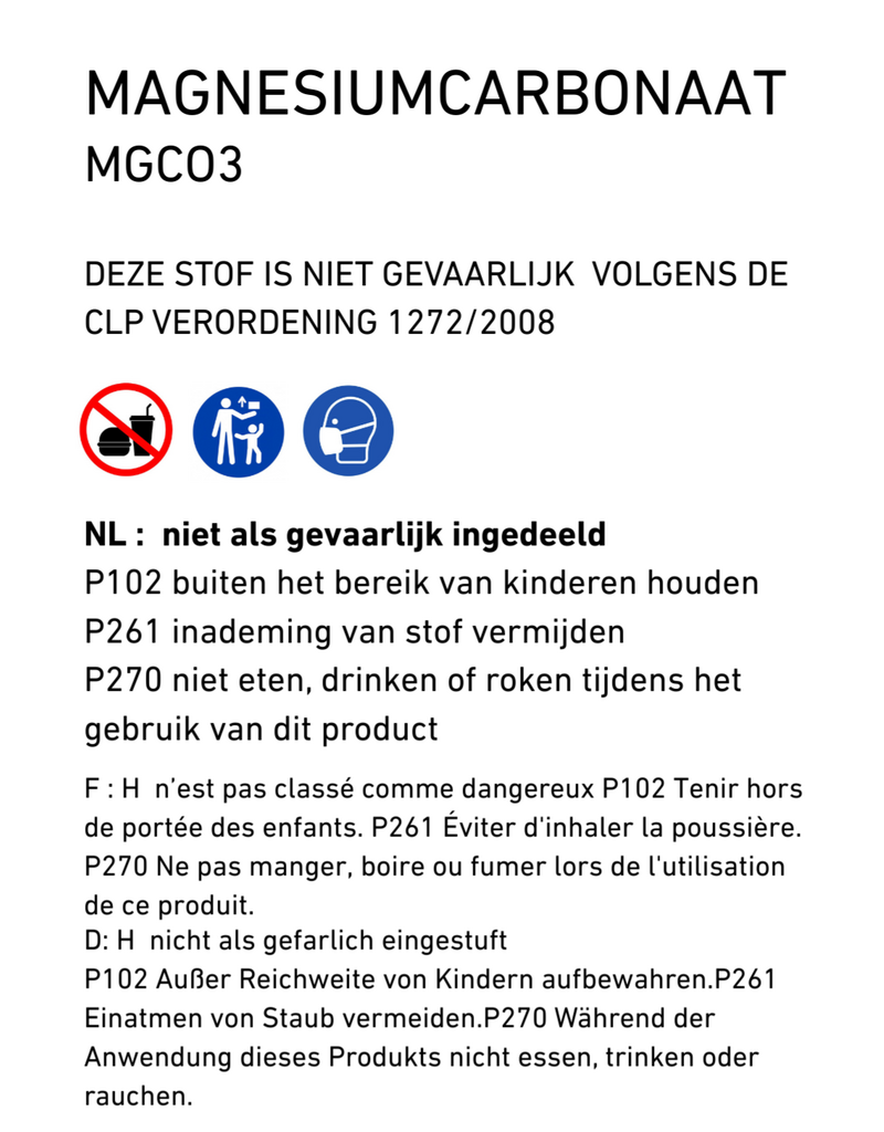 seladon magnesiumcarbonaat  250 g