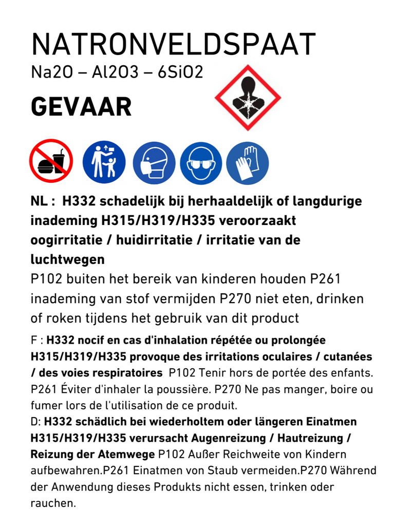 seladon natronveldspaat  2,5 kg