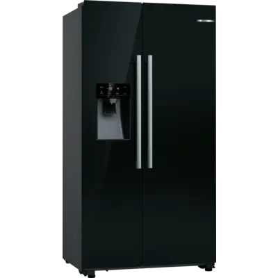 Bosch KAD93ABEP Amerikaanse koelkast met water/ijsdispenser, ZWART
