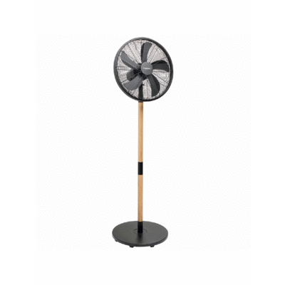 Bestron DFS45WB Design Pedestaal Ventilator, Zwart/Hout, 50 Watt