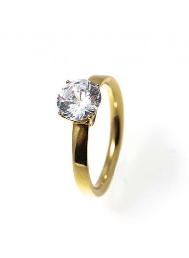 BudtoRose Ring Diamond steel Gold