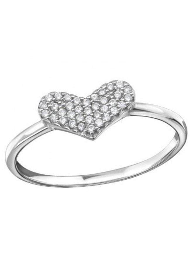 Ring Zirkonia Heart 925 zilver