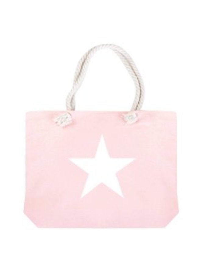 Tas Shopper Star Pink White