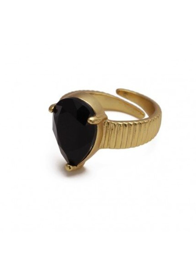 BudtoRose Ring Liza Black Gold