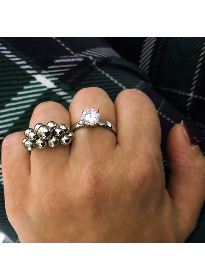 BudtoRose Ring Diamond steel Silver