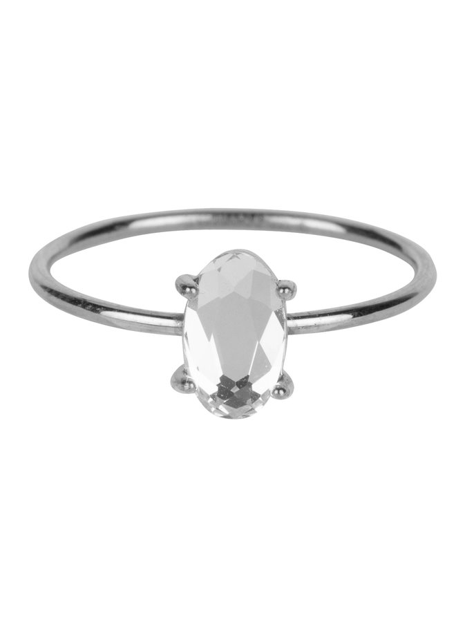 Ring Steel Big shiny Crystal R649