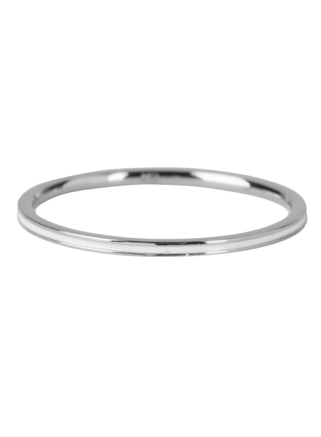 Ring Steel Petite White Enamel R696