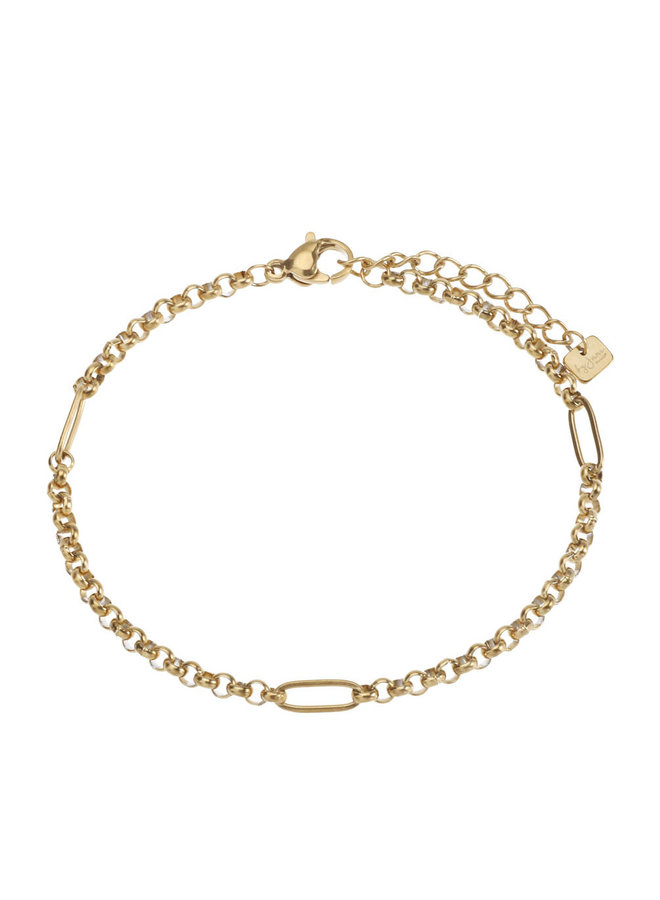 Armband goud met ovale schakels - By Jam