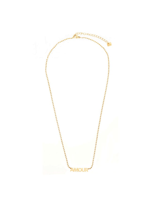 Ketting AMOUR goud steel- By Jam